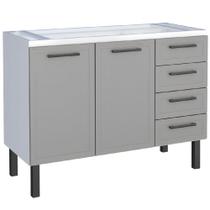 Gabinete para Cozinha Aço Juno 1,17m Cinza para Pia de 1,20m - P101221 - COZIMAX