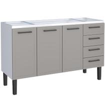 Gabinete para Cozinha Aço Juno 1,44m Cinza para Pia de 1,50m - P101223 - COZIMAX