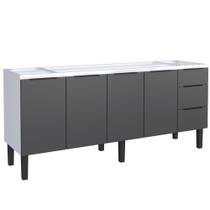 Gabinete para Cozinha Aço Jupiter 1,92m Preto para Pia de 2,00m - P101713 - COZIMAX