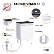 Gabinete para Lavanderia em Aço Vênus Branco com Tanque 60 Preto - Cozimax