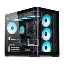 Gabinete para PC SAMA V60 Mid Tower com 7 Ventiladores ARGB USB-C Preto