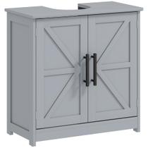 Gabinete para pia de banheiro HOMCOM 60x30x60 cm cinza escuro Gabinete para pia de banheiro HOMCOM 60x30x60 cm cinza escuro