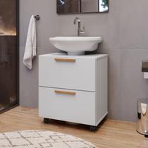 Gabinete Para Pia de Coluna Prime Com Rodízios - Branco Gabinete Para Pia de Coluna Prime Com Rodízios - Branco