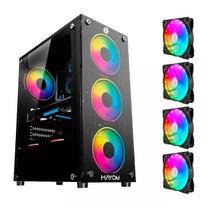 Gabinete Pc Gamer 4 Fans Rgb Led Vidro Temperado Frontal e Lateral Desktop