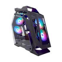 Gabinete PC Gamer Mid Tower Placa Micro ATX Mini ITX Design CaseMod Suporta Fonte ATX Lateral Vidro - PIXXO