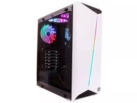 Gabinete Pc Gamer Shelter Tower Led Rgb Gh200 Branco Atx Oex