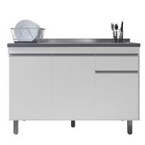 Gabinete Pia 3 Portas 1 Gaveta Pop Branco 120cm Sem Tampo