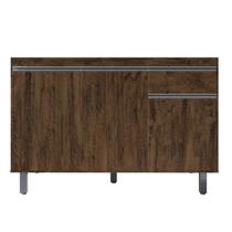 Gabinete Pia 3 Portas 1 Gaveta Pop Chocolate 120cm Sem Tampo Nathan Móveis