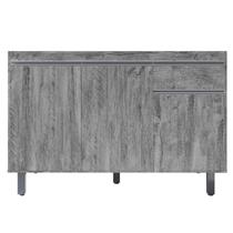 Gabinete Pia 3 Portas 1 Gaveta Pop Rústico 120cm Sem Tampo Nathan Móveis