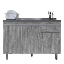 Gabinete Pia 3 Portas 1 Gaveta Pop Rústico 120cm Sem Tampo