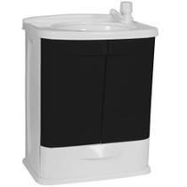 Gabinete plastico com lavatorio Astra 45,5cmx32cmx58,8cm branco com porta preta