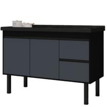 Gabinete Preto E Cinza Para Cozinha Color Em Madeira Mdf De 1,14 Metros Para Pias De 1,20 Metros - 278 - Primatto Gabinete Preto E Cinza Para Cozinha Color Em Madeira Mdf De 1,14 Metros Para Pias De 1,20 Metros - 278 - Primatto