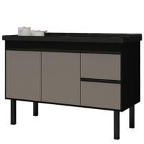Gabinete Preto e Ouro para Cozinha Color em Madeira MDF de 1,14 Metros Para Pias de 1,20 Metros - 281 - PRIMATTO Gabinete Preto e Ouro para Cozinha Color em Madeira MDF de 1,14 Metros Para Pias de 1,20 Metros - 281 - PRIMATTO