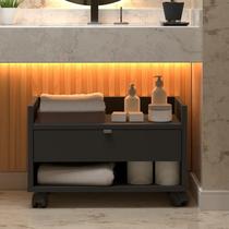 Gabinete Prisma Para Banheiro Com Nicho Uma Gaveta E Pés Em Rodízios - JM3 - JM3 MÓVEIS Gabinete Prisma Para Banheiro Com Nicho Uma Gaveta E Pés Em Rodízios - JM3 - JM3 MÓVEIS