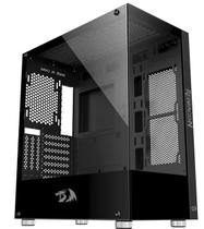 Gabinete Redragon Reflect MidTower Sem Fan Vidro Temperado Preto - CA-601B