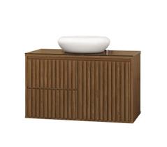 Gabinete Ripado 80 c/ cuba de louça branca Gabinete Ripado 80 c/ cuba de louça branca