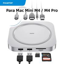 Gabinete SSD De 4TB Para Mac Mini M4 M4 pro Com HDMI 4K 60Hz, 3 USB A, 20 SD TF, Dock De Áudio E Gabinete SSD De 4TB Para Mac Mini M4 M4 pro Com HDMI 4K 60Hz, 3 USB A, 20 SD TF, Dock De Áudio E