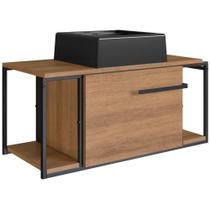 Gabinete Susp E Cuba Marmore Sintetico P1019x94101 Mell Preto Pp Mell Preto