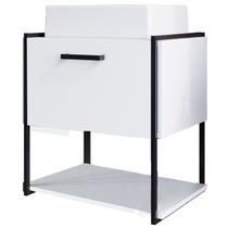 Gabinete Suspenso Banheiro 50 cm Com Cuba Preto Branco P1009 PP Gabinete Suspenso Banheiro 50 cm Com Cuba Preto Branco P1009 PP