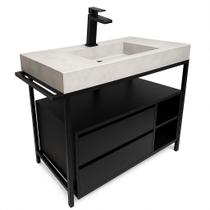 Gabinete Suspenso Banheiro Ferro Steel Wood 80x45 cm Gabinete Suspenso Banheiro Ferro Steel Wood 80x45 cm