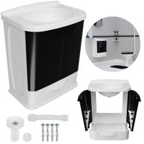 Gabinete Suspenso Banheiro Lavatório Preto 02 Portas + Fita Gabinete Suspenso Banheiro Lavatório Preto 02 Portas + Fita