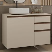 Gabinete Suspenso para Banheiro 100cm 1 Porta 3 Gavetas Crema Nice Madesa 03