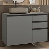 Gabinete Suspenso para Banheiro 100cm 1 Porta 3 Gavetas Nice Madesa 03