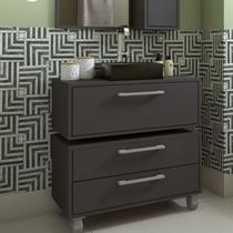 Gabinete Suspenso para Banheiro 80cm 1 Basculante e Balcão 2 Gavetas Alice