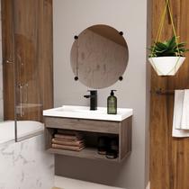 Gabinete Suspenso para Banheiro com Cuba 60cm em MDF Livorno Gabinete Suspenso para Banheiro com Cuba 60cm em MDF Livorno