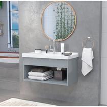 Gabinete Suspenso para Banheiro com Cuba 60cm em MDF Zoff Gabinete Suspenso para Banheiro com Cuba 60cm em MDF Zoff