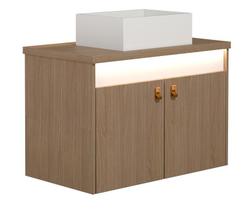 Gabinete Suspenso para Banheiro Tech Led 2P 80 cm Gabinete Suspenso para Banheiro Tech Led 2P 80 cm