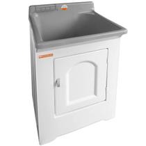 Gabinete Tanque de Lavanderia 40L Lavar Roupas Área de Serviço Cinza Stilofibras Gabinete Tanque de Lavanderia 40L Lavar Roupas Área de Serviço Cinza Stilofibras