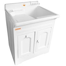 Gabinete Tanque Lavanderia Lavar Roupas Calçados 50L Branco Área de Serviço Gabinete Tanque Lavanderia Lavar Roupas Calçados 50L Branco Área de Serviço