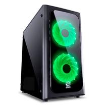 Gabinete Venus Preto com 2 Fans Verde Pcyes Venptvd2Fca