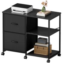 Gabinete YeTom con 2 Cajones de Tela y Ruedas, Negro