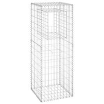 Gabion Basket Post VidaXL 50x50x140cm Ferro Prata ao ar livre