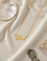 GAEL COLAR DE NOME FOLHEADO A OURO 18k