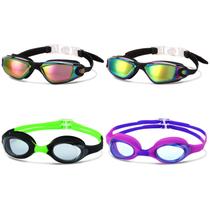 Gafas de Natación Romoc Paquete de 4 para Niños con Protección UV y Antivaho