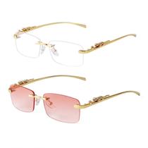 Gafas de Sol ADE WU Vintage Rectángulo sin Montura 2000s Paquete de 2 Gafas de Sol ADE WU Vintage Rectángulo sin Montura 2000s Paquete de 2