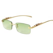 Gafas de Sol ADE WU Vintage Retro Sin Montura Marco Dorado Lentes Verdes Gafas de Sol ADE WU Vintage Retro Sin Montura Marco Dorado Lentes Verdes