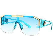 Gafas de Sol AIEYEZO Cuadradas Sobredimensionadas con Lente Plano Superior en Azul Gafas de Sol AIEYEZO Cuadradas Sobredimensionadas con Lente Plano Superior en Azul