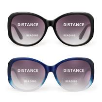 Gafas de Sol Bifocales para Lectura JM para Mujer UV400 +2.0 Negro 2 Paquetes