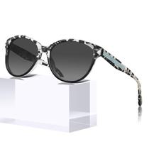 Gafas de Sol CARFIA Acetato Negro Blanco Ojo de Gato Polarizadas Mujer Gafas de Sol CARFIA Acetato Negro Blanco Ojo de Gato Polarizadas Mujer