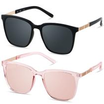 Gafas de Sol Cuadradas Sobredimensionadas LYZOIT UV400 para Mujer Paquete de 2