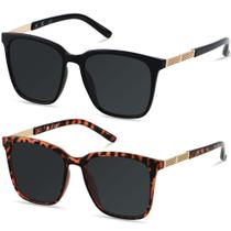 Gafas de Sol Cuadradas XL LYZOIT UV400 para Mujer 2 Paquetes