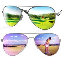 Gafas de Sol de Golf Xoxocos Aviador Polarizadas para Mujer con Protección UV400 y Alta Definición para Leer Greens, Ligeras para Conducción Deportiva con Montura de Metal