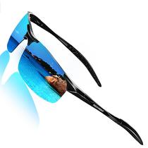 Gafas de sol deportivas polarizadas ROCKNIGHT UV400 sin montura azul
