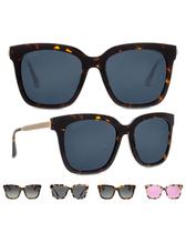 Gafas de Sol DIFF Bella Cuadradas Sobredimensionadas para Mujer Ámbar Carey