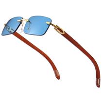 Gafas de sol Dollger de madera sin montura rectangulares UV400 para hombres y mujeres