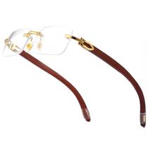 Gafas de sol Dollger sin montura de madera con forma rectangular UV400 para hombres y mujeres